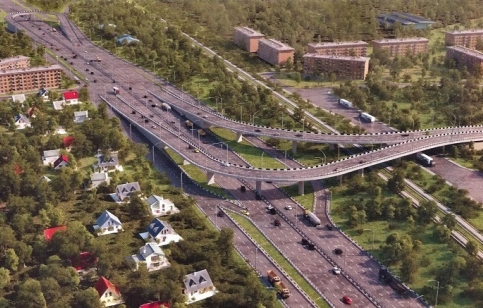 Развязка рядом с домами